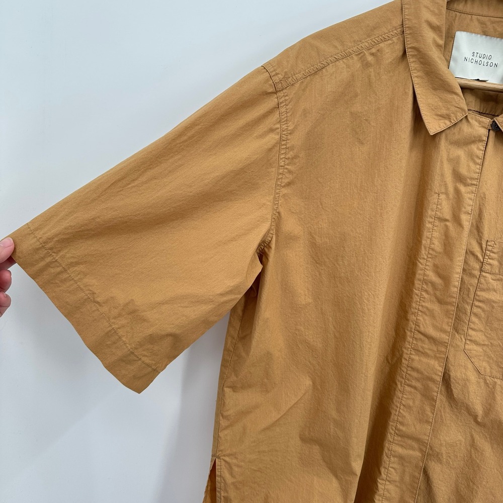 Studio Nicholson Elio Stone Washed Poplin Shirt Caramel Brown Size 3 / Womens 10 - Picture 5 of 8
